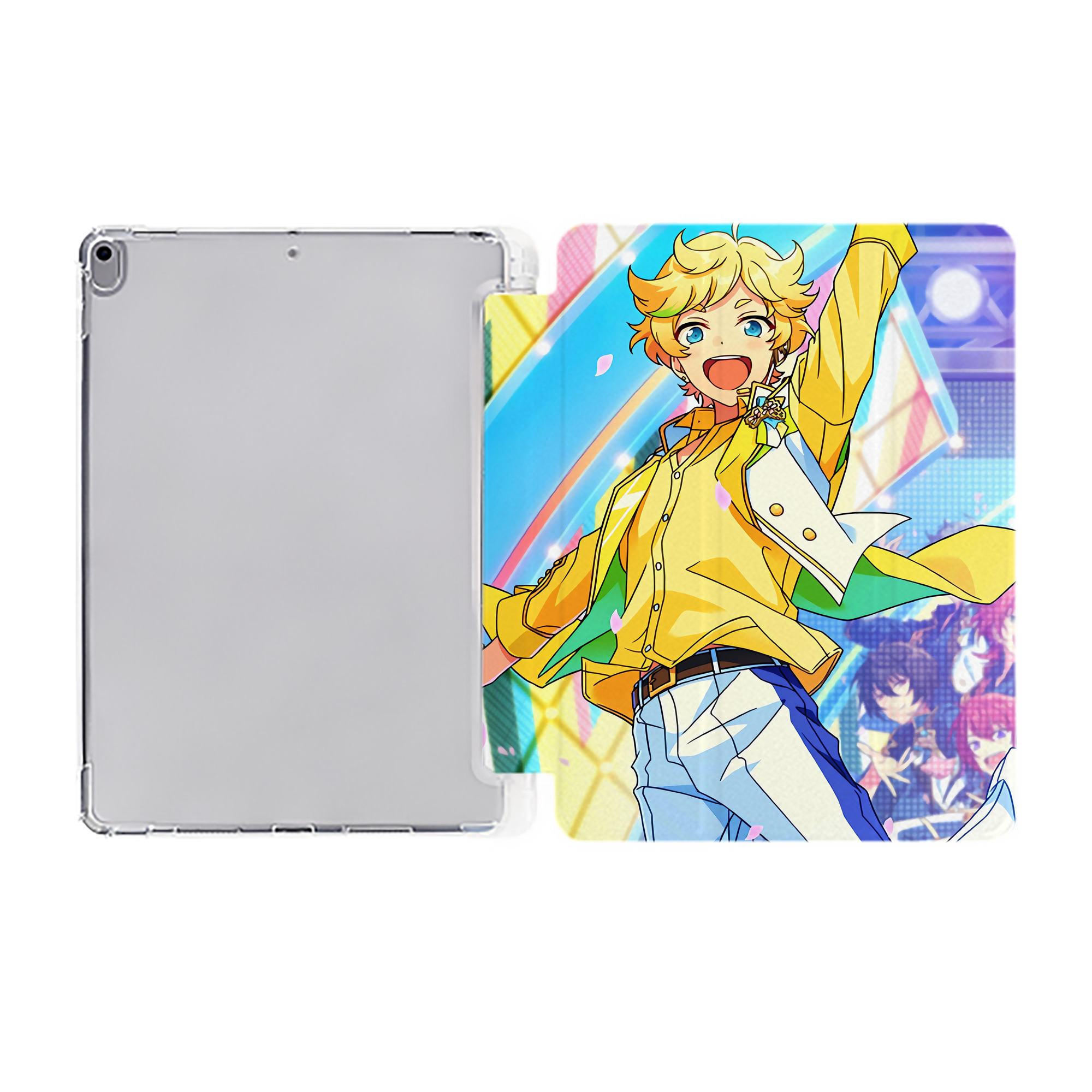 （画像用） あんさんぶるスターズ! Ensemble Stars IPad ケース ペン収納付き 三つ折りスタンド PUレザー×シリコン 対応機種9.5/10.5/10.9インチ